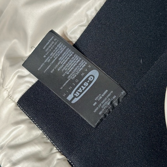 G-STAR RAW Black Hooded Down Puffer Bomber Jacket Coat Size Small - Picture 5 of 8